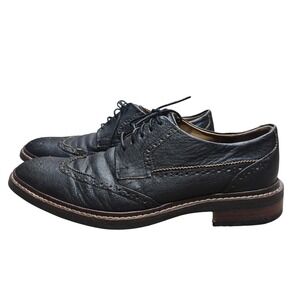 Cole Haan Grand‎ OS Warren Welt Wingtip Oxford Shoes Black Pebbled Leather 9.5